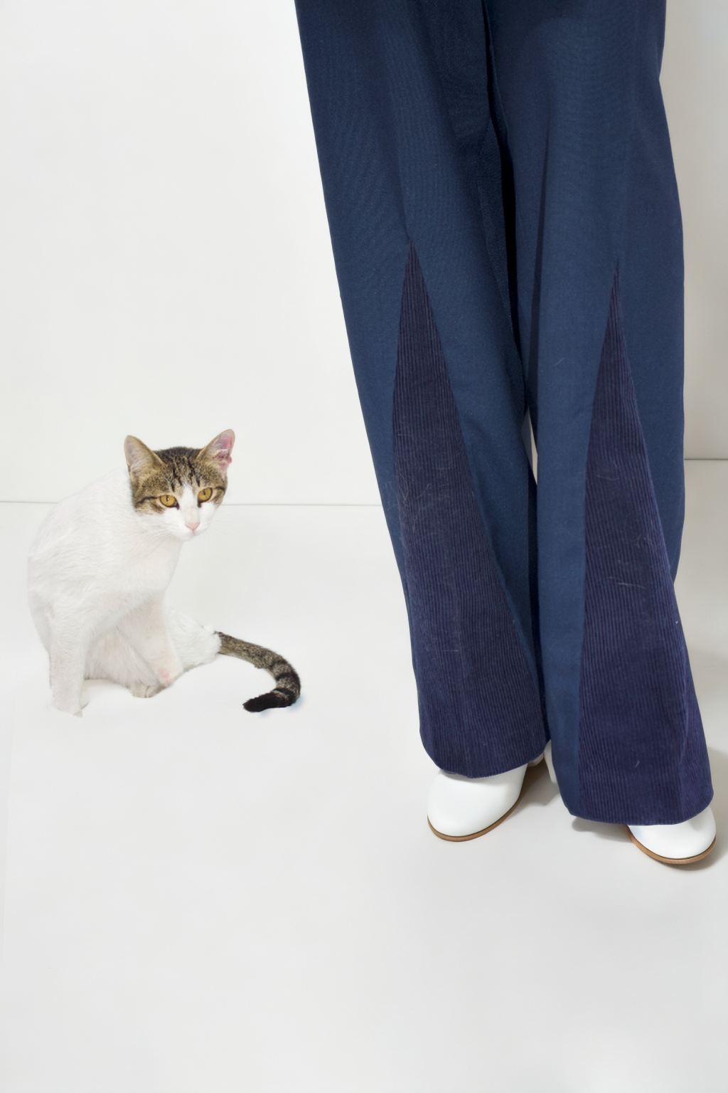 Tailored Panel Cotton and Corduroy Pants