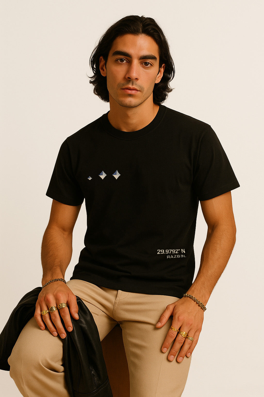 LUX GRID 29.9792° Embroidery T-Shirt